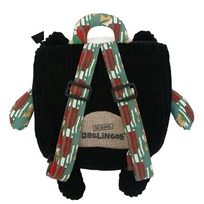 Les Deglingos Corduroy Backpack Plush  Rototos the Panda Image 1