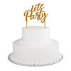 Let's Party Gold Cake Topper Image 1