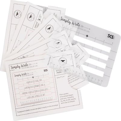 Letter Envelope Addressing Stencil - Template Ruler Guide for Perfectly Even Addressing- Fits All Envelopes (5 Pack) - Great for Sending Thank You Cards &amp; More Image 1