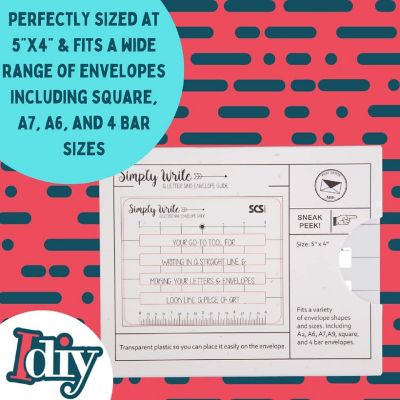 Letter Envelope Addressing Stencil - Template Ruler Guide for Perfectly Even Addressing- Fits All Envelopes (5 Pack) - Great for Sending Thank You Cards &amp; More Image 2