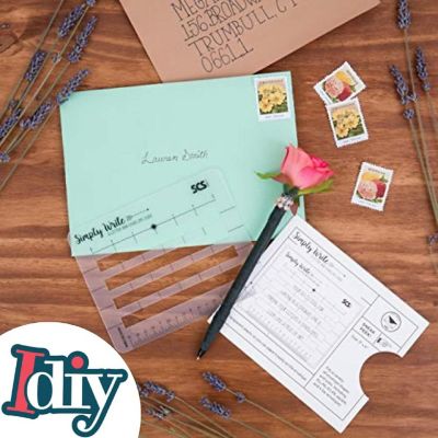 Letter Envelope Addressing Stencil - Template Ruler Guide for Perfectly Even Addressing- Fits All Envelopes (5 Pack) - Great for Sending Thank You Cards &amp; More Image 3