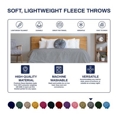 LEXI HOME 12PC Multi 50x60 FLEECE THROW Image 3
