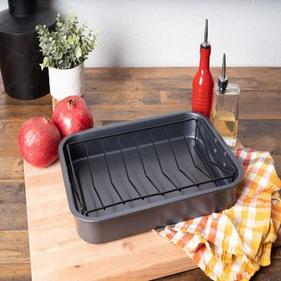 Lexi Home 17" Non-Stick Roasting Pan with V Rack Image 3
