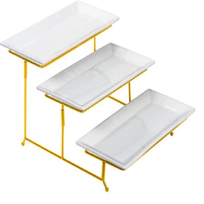 Lexi Home 3 Tier Ceramic Serving Platter Image 2