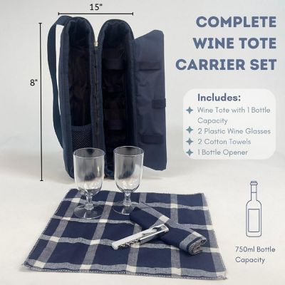 Lexi Home 6 Piece Wine Carrier Tote Bag Image 1