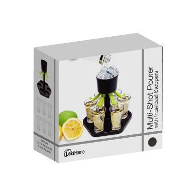 Lexi Home Black Liquor Dispenser Set Image 3