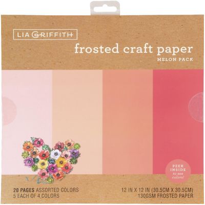 Lia Griffith Frosted Craft Tissue Paper 12&quot;X12&quot; 20/Pkg-Melon-Pinks Image 1