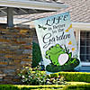 Life is Better in the Garden Green Frog Outdoor House Flag 28" x 40" Image 2