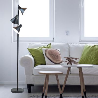 Light Accents - 3 Light Modern Floor Lamp with 3 Adjustable Reading Lights (Black) Image 2