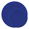 Light Blue Flat Round Disposable Plastic Dinnerware Value Set (120 Dinner Plates + 120 Salad Plates) Image 1
