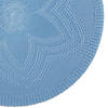 Light Blue Floral Woven Round Placemat (Set Of 6) Image 1