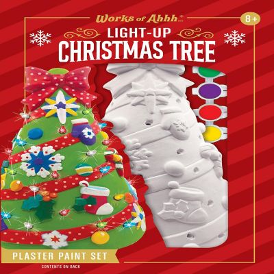 Light-Up Christmas Tree - 10" Plaster Paint Kit Image 1