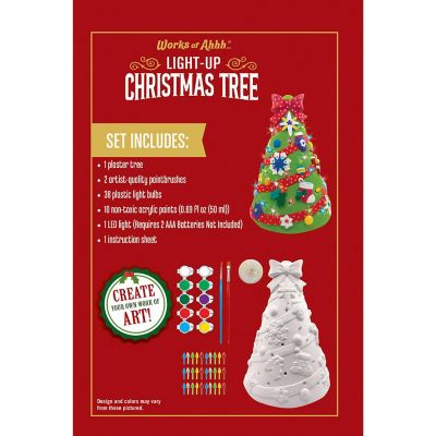 Light-Up Christmas Tree - 10" Plaster Paint Kit Image 3