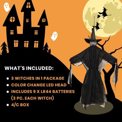 Light-Up Color Change Hanging Witches   Set of 3 Image 3
