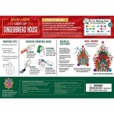 Light-Up Gingerbread House - 6" Plaster Paint Kit Image 3