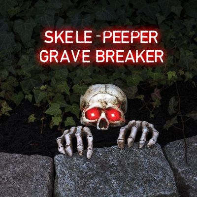 Light-Up Skele-Peeper Grave Breaker Halloween Decor Image 1