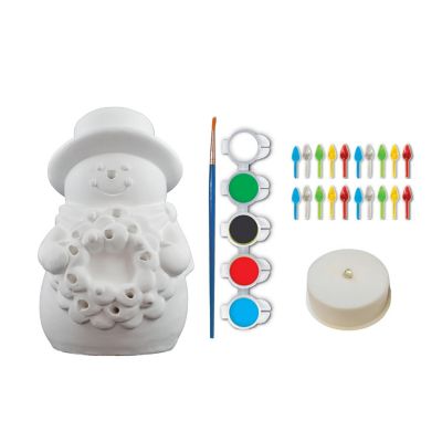 Light-Up Snowman - 6" Plaster Paint Kit Image 2