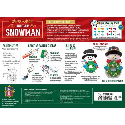 Light-Up Snowman - 6" Plaster Paint Kit Image 3