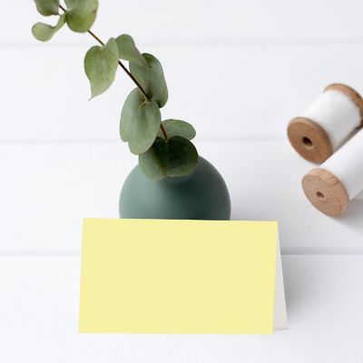 Light Yellow Table Tent Place Cards 20-Pack Image 1