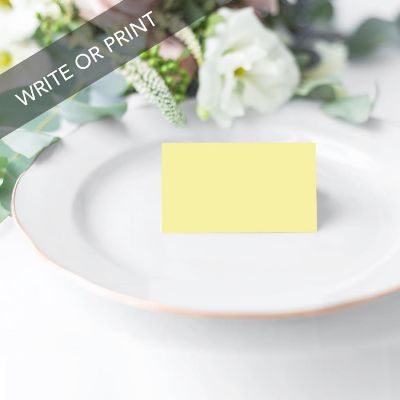 Light Yellow Table Tent Place Cards 20-Pack Image 3