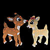 Lighted Rudolph and Clarice Outdoor Christmas Decorations, 32", Set of 2 Image 1