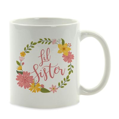 Lil Sister Floral Wreath Ceramic Mug Image 2