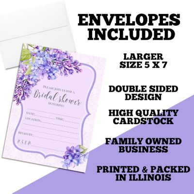 Lilac Bloom Bridal Shower Party Invitations Image 1