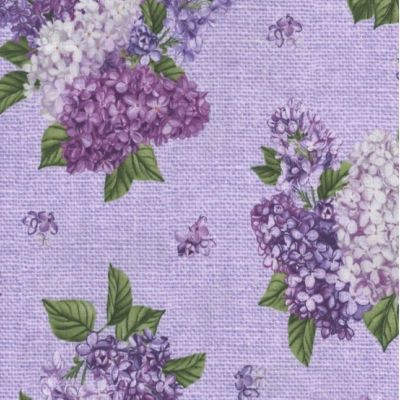 Lilac Garden Floral Tossed Bouquet Purple Cotton Fabric by Northcott BTY Image 1