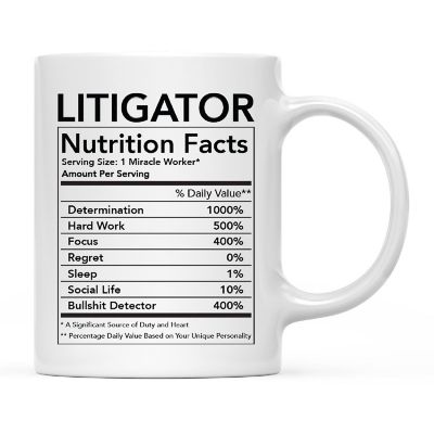 Litigator Nutritional Facts Coffee Mug Image 2