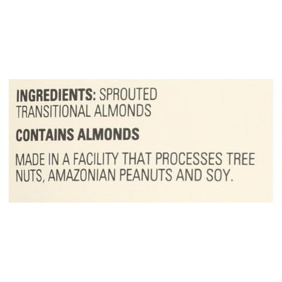 Living Intentions Almonds - Sprouted - Unsalted - 16 oz - case of 4 Image 1