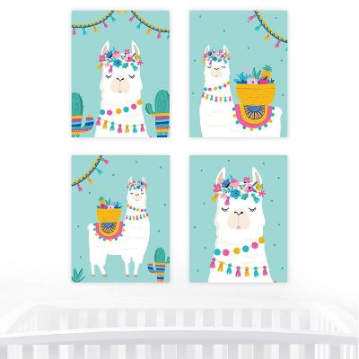 Llama Cactus Wall Art 8.5x11in 4pk Image 1