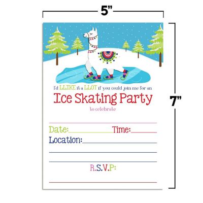 Llama Ice Skating Invitations 40pc. by AmandaCreation Image 1