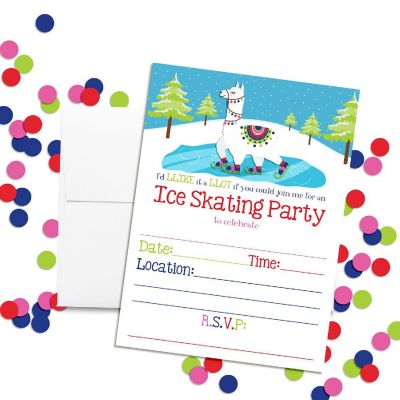 Llama Ice Skating Invitations 40pc. by AmandaCreation Image 2
