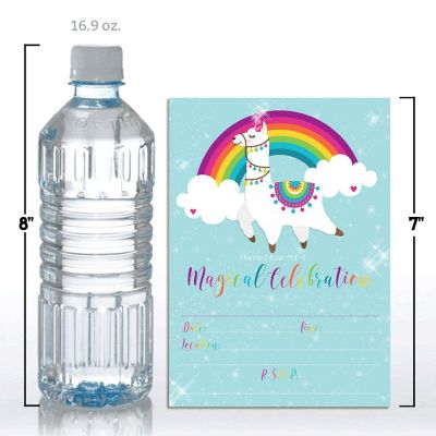 Llama Unicorn Rainbow Invitations 40pc. by AmandaCreation Image 2