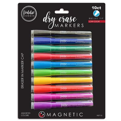 Loddie Doddie - 10ct Magnetic Dry Erase Markers with Eraser Caps Image 1