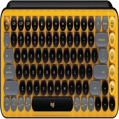 Logitech POP Keys Wireless Mechanical Keyboard w/ Customizable Emoji Keys YELLOW Image 1