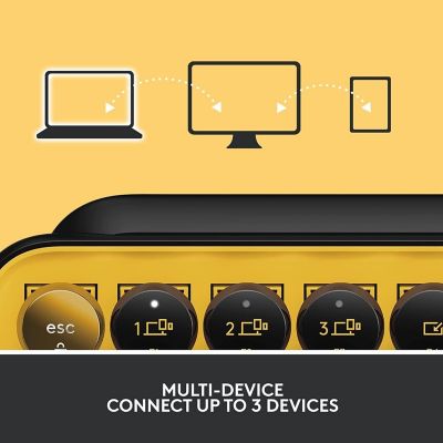 Logitech POP Keys Wireless Mechanical Keyboard w/ Customizable Emoji Keys YELLOW Image 2