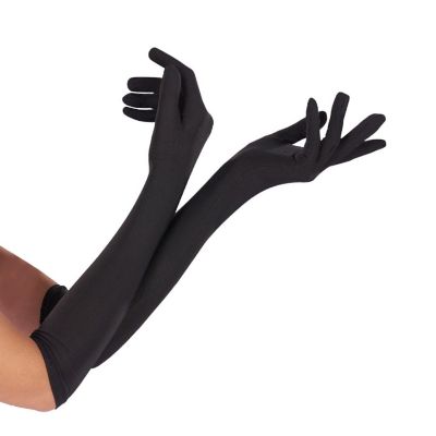 Long Black Gloves Black Costume Accessory Image 1