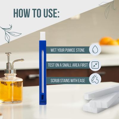 Long Lasting Chisel Sticks - 8 Pack - Refillable Case with 8 Scouring Sticks to Remove Stains Image 3
