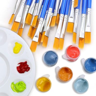 Loomini, Assorted Colors, Shop Acrylic Paint Brush - 200 Pcs Nylon Hair, 1 set Image 2