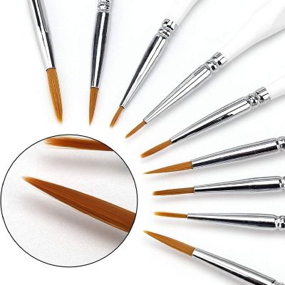 Loomini, White, Shop Fine Detail Paint Brush, 9Pcs Image 2