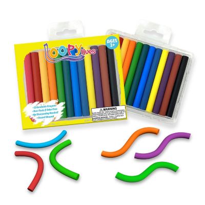 Loopy Hues Round Shaped Bendable Crayons - 12 Pack Image 1