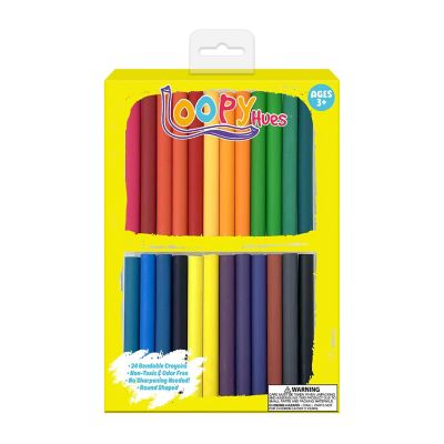 Loopy Hues Round Shaped Bendable Crayons - 24 Pack Image 1