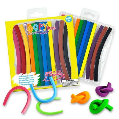 Loopy Hues Triangular Shaped Bendable Crayons - 12 Pack Image 1