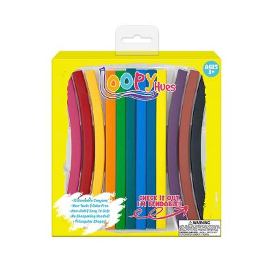 Loopy Hues Triangular Shaped Bendable Crayons - 12 Pack Image 1