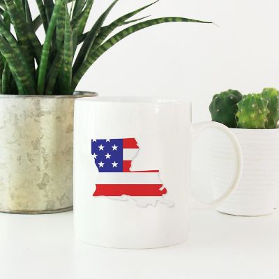 Louisiana US Flag Ceramic Mug Image 1