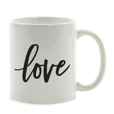 Love Black Calligraphy Ceramic Mug Image 2