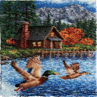 LovelyLust.com Ducks Rug Making Latch Hooking Kit (122x920cm Printed canvas) Image 1