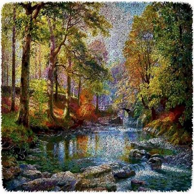LovelyLust.com Forest River Rug Making Latch Hooking Kit (122x92cm print canvas) Image 1