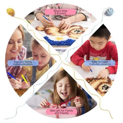 LovelyLust.com Vintage Christmas Rug Making Latch Hooking Kit (122x92cm Printed canvas) Image 3